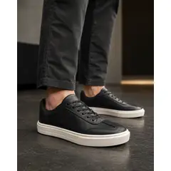 CALZADO BONT - Tenis En Cuero Para Hombre Negro Bont Cafeto