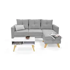 VENECIA - Set de Sala con Sofa en L Bilbao con Mesa de Centro Barza.
