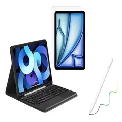 GENERICO - Estuche Teclado Trackpad + Vidrio + Lápiz Para Samsung S10-S9-S8-S7 Negro