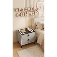 GENERICO - Mesa De Noche Smart Con Cerradura Biométrica Y Carga Qi