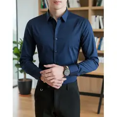 ABC - Camisa Manga Larga Para Hombre Botones Diseño