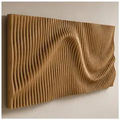 TIZZY DISEÑO - Cuadro Escultórico 3D Café Claro Arte Mural Contemporáneo Premium