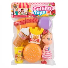 GENERICO - Set Comida Rápida De Juguete Para Cortar Con Muñeca
