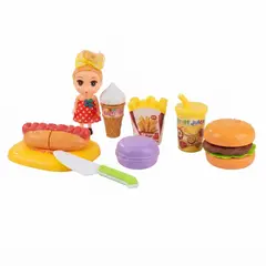 GENERICO - Set Comida Rápida De Juguete Para Cortar Con Muñeca