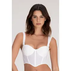 BRUNA - Crop top de corte moderno Aisa Marfil