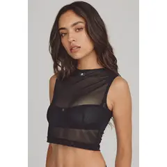 BRUNA - Blusa elegante de caída fluida Mel Negro