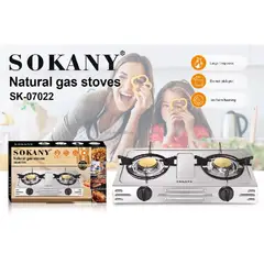 SOKANY - Estufa A Gas 2 Puestos 07022 Portátil Cocina Hogar