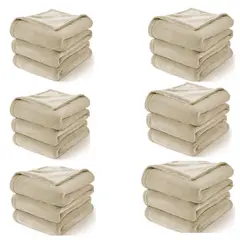PASTELL - 6 Cobija manta frazada piel ángel térmica unicolor Camel MARCA