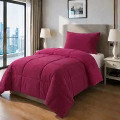 VOYPRE - Edredón Doble Faz Piel de Durazno - Piel de Durazno Tamaño Sencillo Magenta