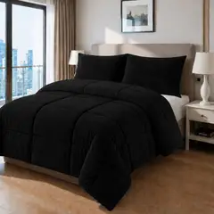VOYPRE - Edredón Doble Faz Piel de Durazno - Piel de Durazno Tamaño King Negro