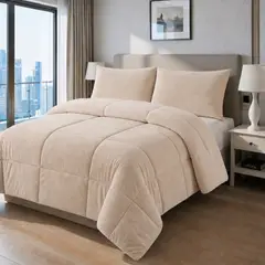 VOYPRE - Edredón Doble Faz Piel de Durazno - Piel de Durazno Tamaño King Beige