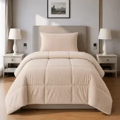 VOYPRE - Edredón Doble Faz Piel de Durazno - Piel de Durazno Tamaño Sencillo Beige