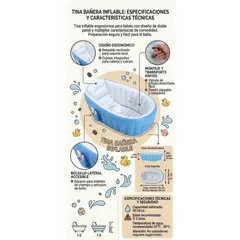 GENERICO - Bañera Inflable Tina Infantil Para Bebés Portátil Para Viaje