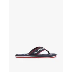 TOMMY HILFIGER - Sandalias azul marino con tira trenzada y logo bordado