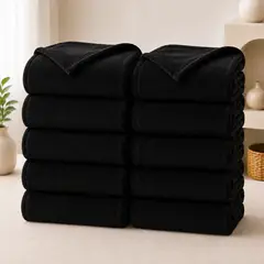 PASTELL - 10 Cobija manta frazada piel ángel térmica unicolor Negro MARCA