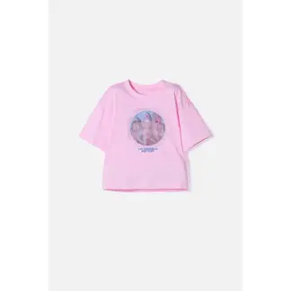 MIC - Camiseta de K-pop Demon Hunter manga corta rosado para niña