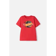 HOT WHEELS - Camiseta de manga corta rojo para niño