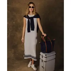 PATPRIMO - Vestido Midi Sin Mangas Para Mujer Blanco