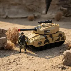 GENERICO - Set Militar Juguete Soldado Con Tanque Guerra Accesorios
