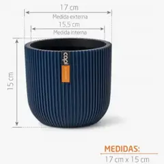 GENERICO - Matera Conica Redonda En Fibroceramica 17 Cm 2.63 L Color Azul