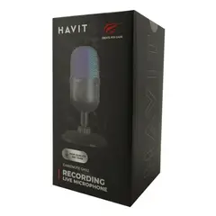 HAVIT - Micrófono Usb Omnidireccional Jugadores Mesa Gk52 Rgb Negro