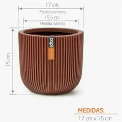 GENERICO - Matera Conica Redonda En Fibroceramica 17 Cm 2.63 L Color Marron