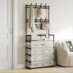 GENERAL - Estante Organizador Zapatos Con Perchero Cubierto 5 Niveles