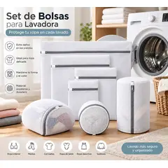 GENERICO - Set x8 Mallas para Lavar Ropa con Cremallera – Protectores para Lavadora
