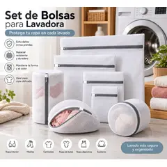 GENERICO - Set x8 Mallas para Lavar Ropa con Cremallera – Protectores para Lavadora