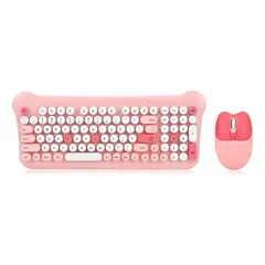 GENERICO - Combo Teclado Y Mouse Diseño Gato Rosa Yb Morado 212