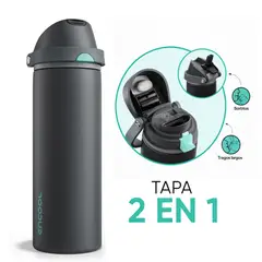 GENERICO - Termo Acero Inoxidable Botella 2 En 1 Con Pitillo 24H Frío