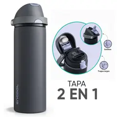 GENERICO - Termo Acero Inoxidable Botella 2 En 1 Con Pitillo 24H Frío
