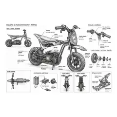 GENERICO - Moto Eléctrica Tipo Cross Para Niños Pequeños