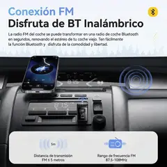 GENERICO - Adaptador USB Bluetooth 5.4 Para Carro Auto Llamadas Radio Fm