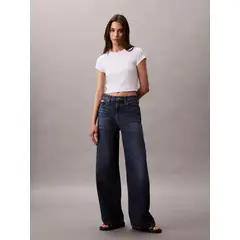 CALVIN KLEIN - Jeans blanco de pierna ancha con corte herradura