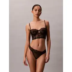 CALVIN KLEIN - Sujetador negro balconette sin forro - CK Black Floral Lace