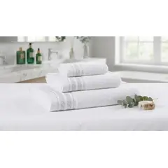 AROMA - Set de Toallas de Baño 3 Piezas Algodón - Blanco