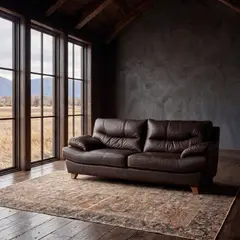 PURO CUERO - Sofa 2 puestos Silver 172 x 89 x 83 cm Cuero