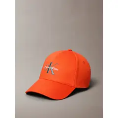 CALVIN KLEIN - Gorra naranja de béisbol con logo monograma bordado