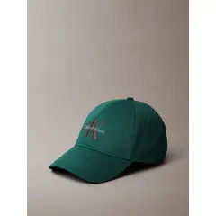 CALVIN KLEIN - Gorra verde de béisbol con logo monograma bordado