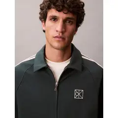 CALVIN KLEIN - Chaqueta azul de tejido ponte