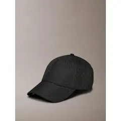 CALVIN KLEIN - Gorra negra ripstop con estampado de monograma