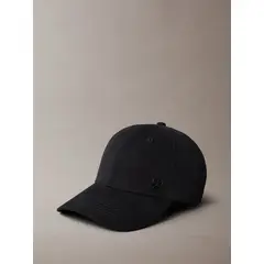 CALVIN KLEIN - Gorra negra de béisbol con aplique metálico de logo