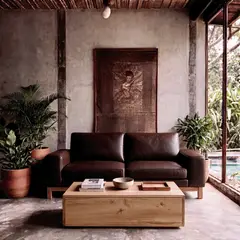 PURO CUERO - Sofa 3 puestos Basic 208 x 90 x 85 cm Cuero