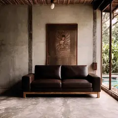 PURO CUERO - Sofa 2 Puestos Basic 168 x 90 x 85 cm Cuero