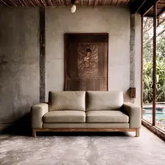 PURO CUERO - Sofa 2 Puestos Basic 168 x 90 x 85 cm Cuero