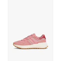 TOMMY HILFIGER - Tenis beige de ante con suela con tacos