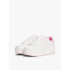 TOMMY HILFIGER - Tenis blanco con plataforma y suela dentada