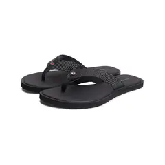 TOMMY HILFIGER - Sandalias negro IM scandi con logo metalizado