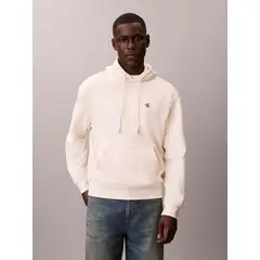 CALVIN KLEIN - Buzo beige en tejido terry con monograma